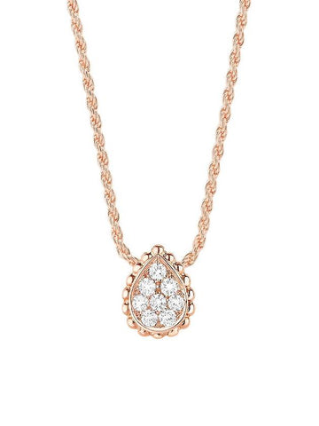 Serpent Bohème Diamond Pendant XS Necklace Pink Gold JPN00565 - BOUCHERON - BALAAN 1