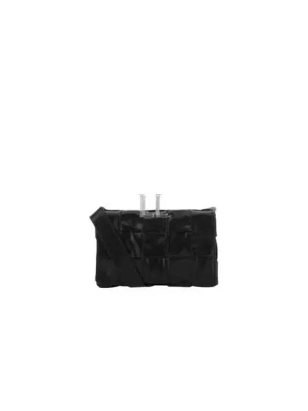 Cassette Intrecciato Small Leather Cross Bag Black - BOTTEGA VENETA - BALAAN 2