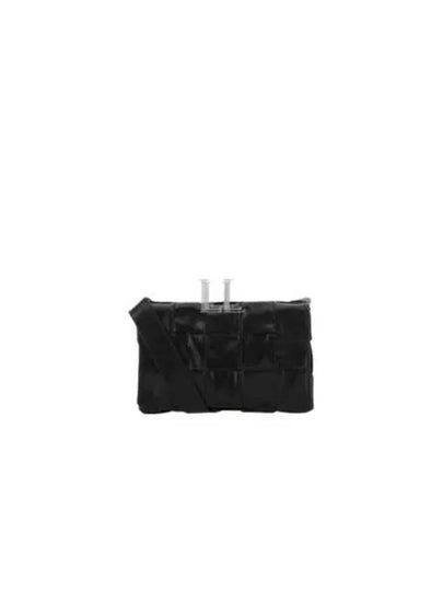 Cassette Intrecciato Small Leather Cross Bag Black - BOTTEGA VENETA - BALAAN 2