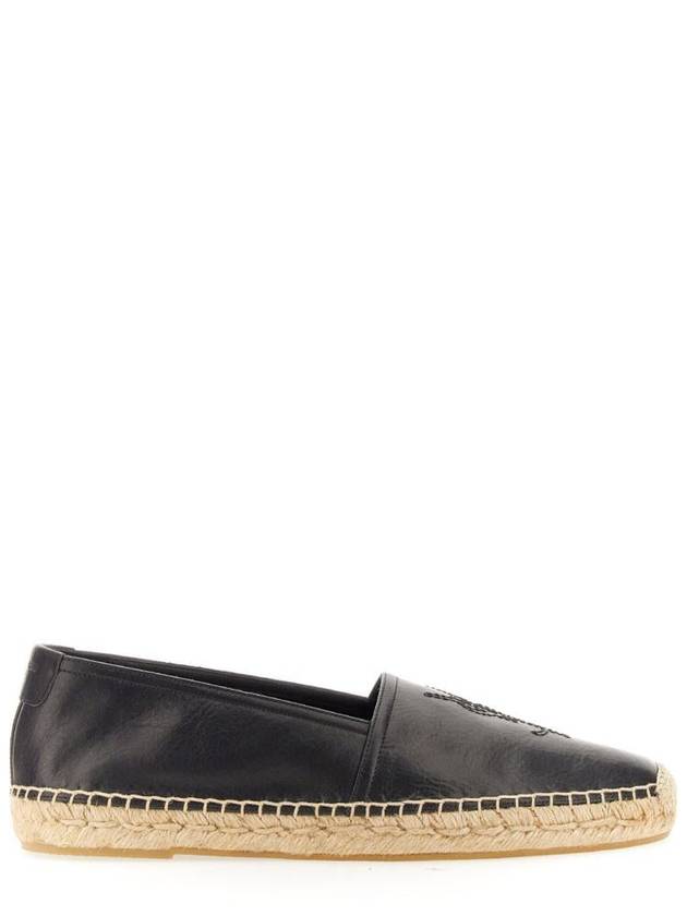 Monogram Leather Espadrilles Black - SAINT LAURENT - BALAAN 2