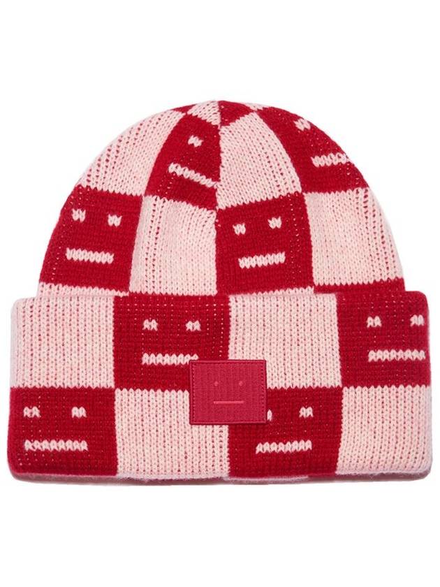 Pattern Wool Beanie Red - ACNE STUDIOS - BALAAN 1