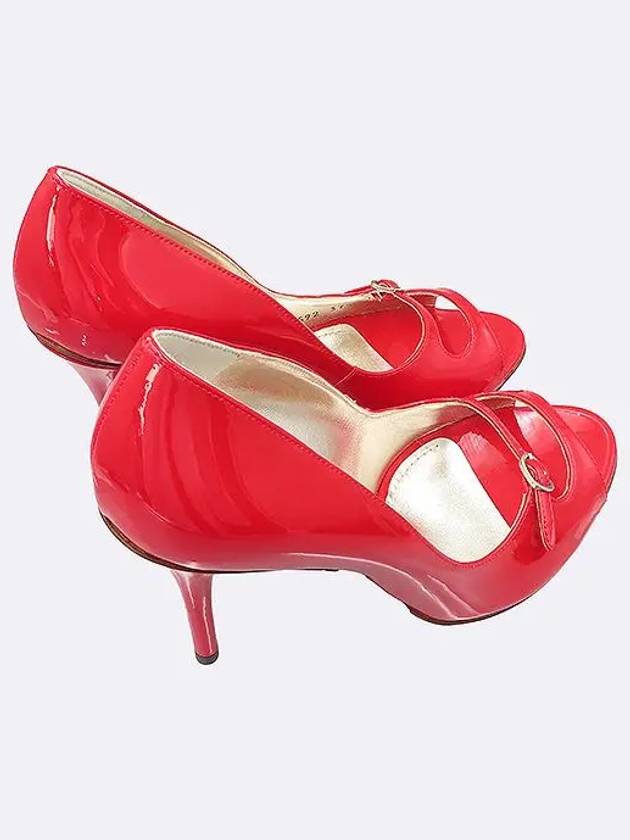 7592 Red color enamel open toe pumps women s shoes 245MM - DOLCE&GABBANA - BALAAN 6