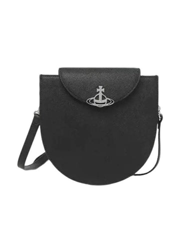 Linda Half Moon Saddle Cross Bag Black - VIVIENNE WESTWOOD - BALAAN 1