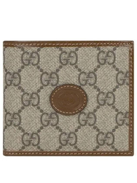 GG Supreme Interlocking Half Wallet Brown - GUCCI - BALAAN 2