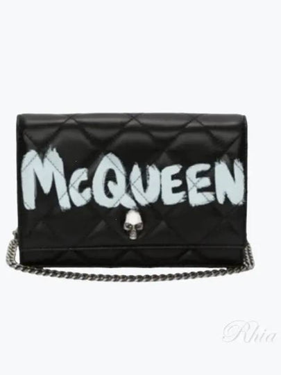 Skull Graffiti Logo Quilted Cross Bag Black - ALEXANDER MCQUEEN - BALAAN 2