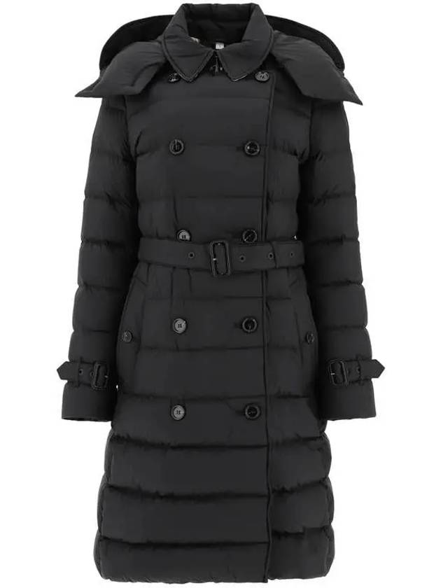 Women's Double Breasted Hooded Padded Black - BURBERRY - BALAAN 2