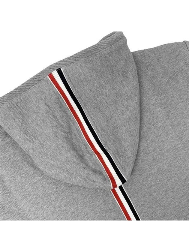 Center Back Stripe Cotton Zip Up Hoodie Light Grey - THOM BROWNE - BALAAN 3