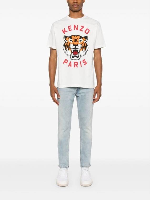 Lucky Tiger Short Sleeve T-Shirt White - KENZO - BALAAN 7