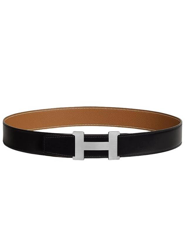 Constance Buckle Reversible Leather Strap 38mm Leather Noir - HERMES - BALAAN 2