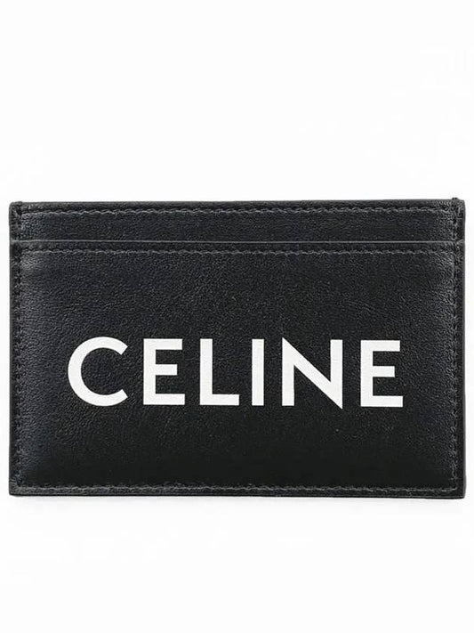 Lettering Logo Printing Card Wallet Black - CELINE - BALAAN