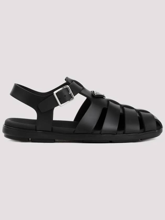 Triangle Logo Fisherman Rubber Sandals Black - PRADA - BALAAN 2