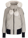 Women's Original Debbie Bomber Jacket White Fox Fur Grey - MOOSE KNUCKLES - BALAAN 1