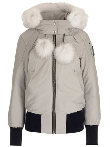 Women's Original Debbie Bomber Jacket White Fox Fur Grey - MOOSE KNUCKLES - BALAAN 1