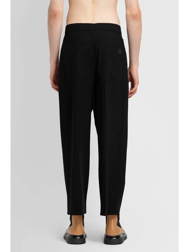 Crop Wool Pintuck Straight Pants Black - LOEWE - BALAAN 10