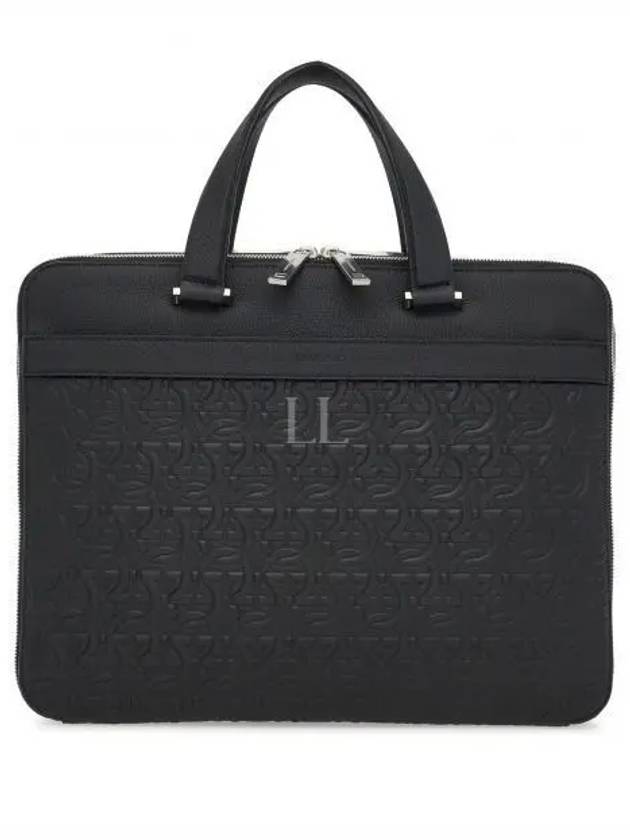 Gancini Embossed Brief Case Black - SALVATORE FERRAGAMO - BALAAN 2