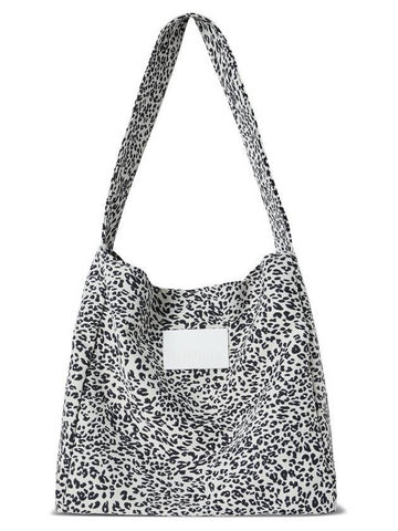 Leopard Print Shoulder Bag Ivory - THE GREEN LAB - BALAAN 1