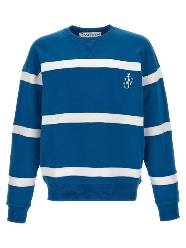 Logo Print Stripe Sweatshirt Blue - JW ANDERSON - BALAAN 1