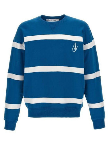 Logo Print Stripe Sweatshirt Blue - JW ANDERSON - BALAAN 1