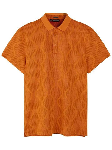 SS Golf Met Jacquard Polo MAT Orange - J.LINDEBERG - BALAAN 1