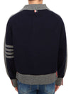 4-Bar Wool Polo Knit Top Navy Grey - THOM BROWNE - BALAAN 7