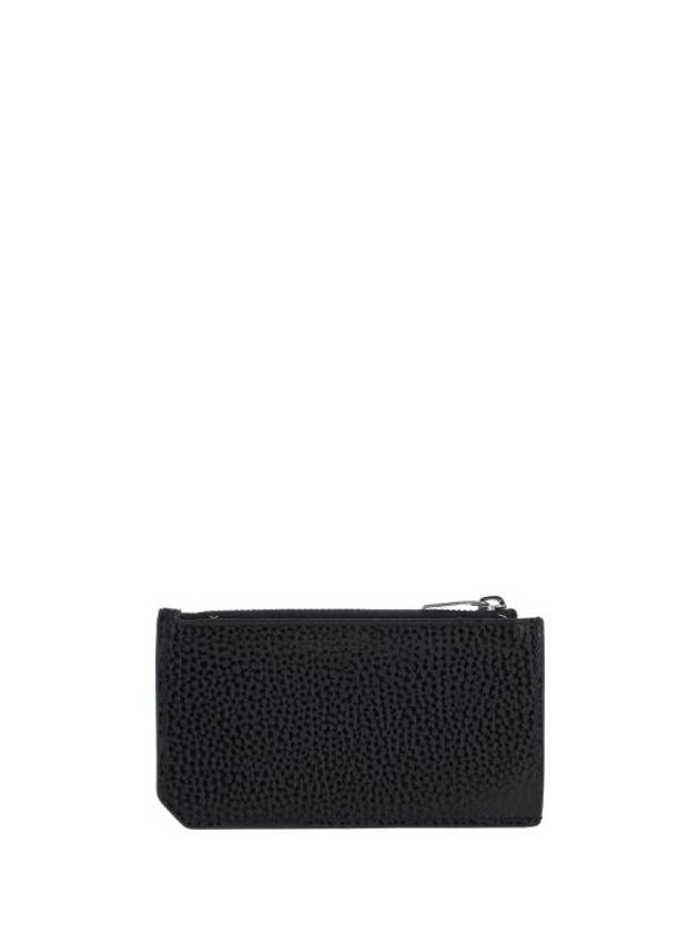 Tiny Cassandre Fragment Zipper Card Wallet Black - SAINT LAURENT - BALAAN 3