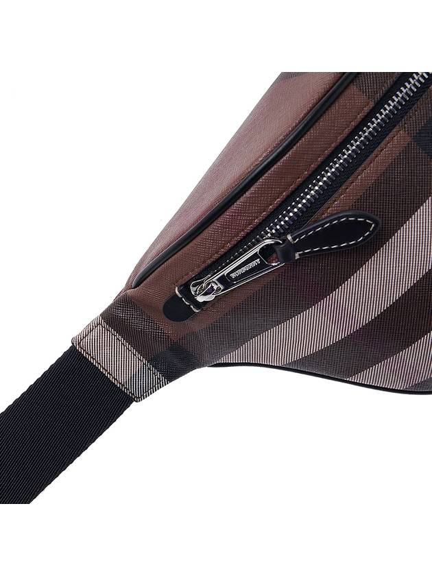 Checked Leather Bum Belt Bag Dark Birch Brown - BURBERRY - BALAAN 9