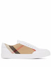 House Check Leather Sneakers Optic White - BURBERRY - BALAAN 9