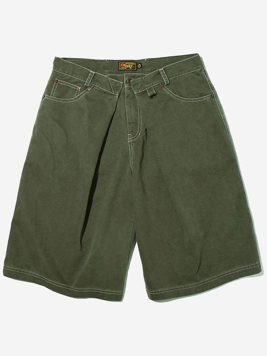 Washed Cotton Bermuda Pants Olive - OGARP - BALAAN 2