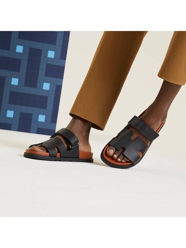 Chypre Calfskin Sandals Black - HERMES - BALAAN 6