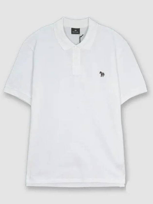 Regular Fit Zebra Logo Short Sleeve Polo Shirt White - PAUL SMITH - BALAAN 2