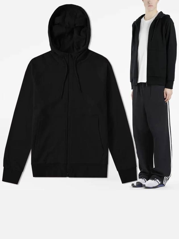 Back Big Logo Print Zip Up Hoodie Black - Y-3 - BALAAN 2