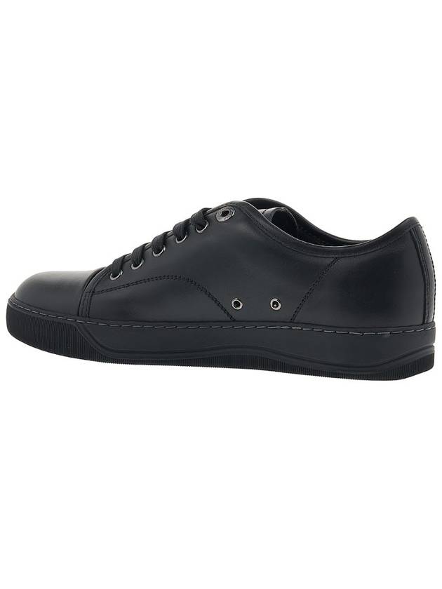 Men's Leather Low Top Sneakers Black - LANVIN - BALAAN 4