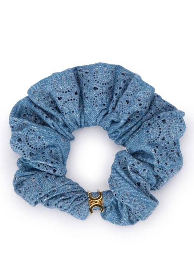 English Embroidered Brass Scrunchy Blue - CELINE - BALAAN 1