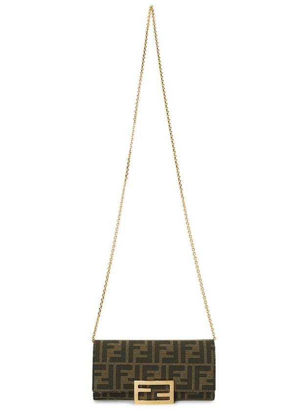 Fabric Chain Long Wallet Brown - FENDI - BALAAN 8