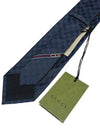 GG Pattern Silk Tie Navy - GUCCI - BALAAN 6