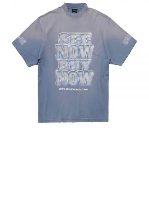 See Now Buy Now Short Sleeve T-Shirt Blue - BALENCIAGA - BALAAN 2