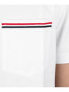 Men's Medium Weight Jersey Tipped Pocket Crewneck Short Sleeve T-Shirt White - THOM BROWNE - BALAAN 7