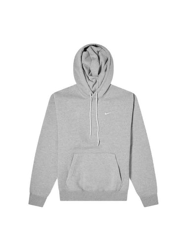 Swoosh Crew Neck Brushed Hoodie Grey - NIKE - BALAAN 1