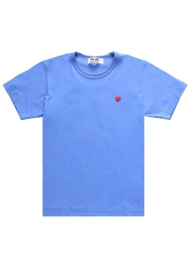 Women's Small Red Waffen Short Sleeve T-Shirt P1 T313 1 Blue - COMME DES GARCONS PLAY - BALAAN 2