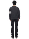 Men's Sustainable Classic Diagonal Wool Cardigan Dark Grey - THOM BROWNE - BALAAN 6