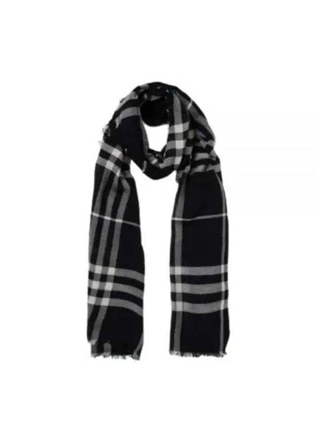 Checked Wool Scarf Black - BURBERRY - BALAAN 2