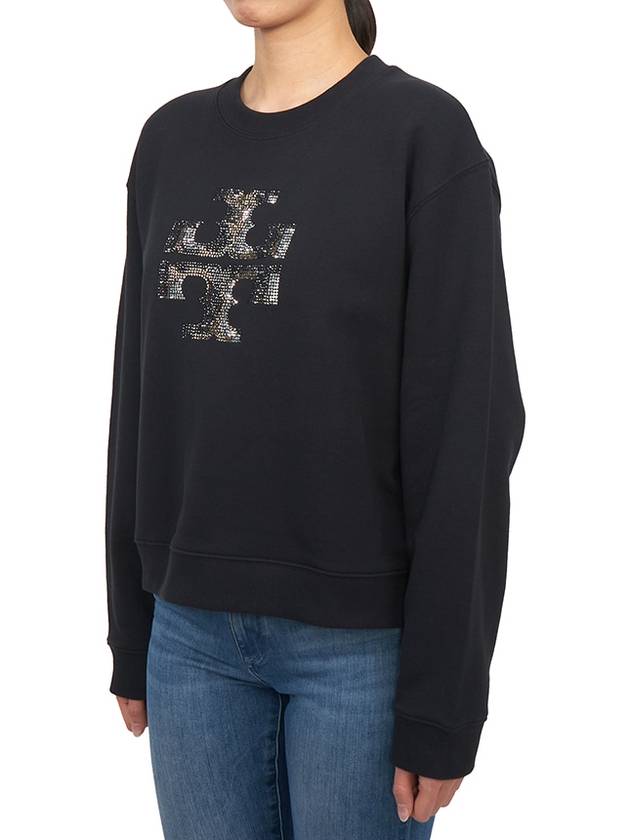 Embroidered Logo Sweatshirt Black - TORY BURCH - BALAAN 3