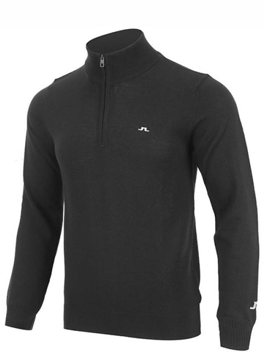 Kian Half Zip-Up Knit Top Black - J.LINDEBERG - BALAAN 2