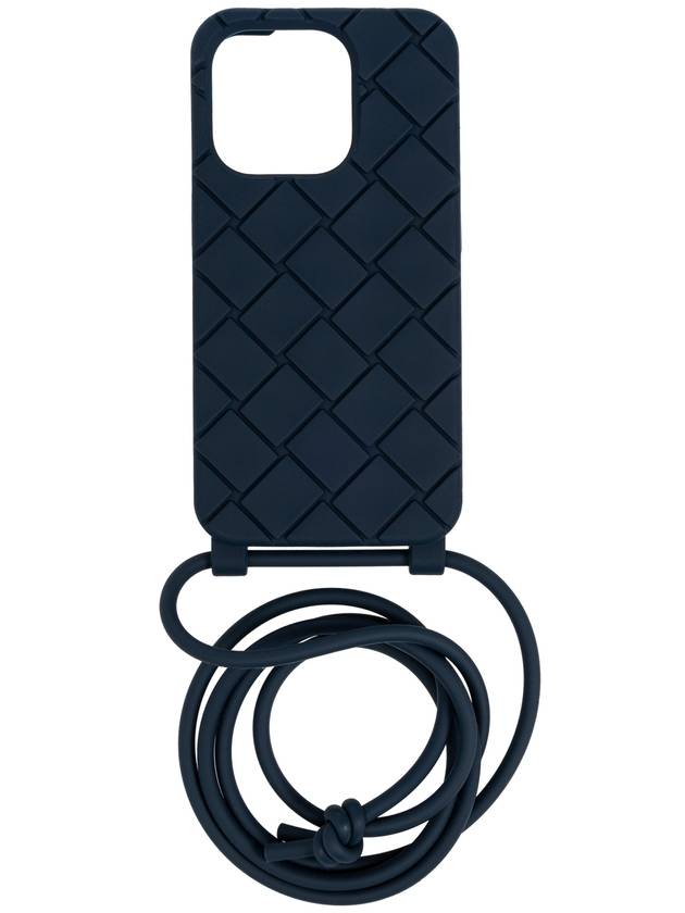 Strap iPhone 15 Pro Phone Case Deep Blue - BOTTEGA VENETA - BALAAN 2