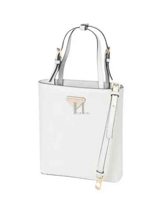 Triangle Logo Tote Bag White - PRADA - BALAAN 2