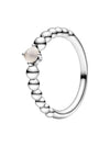 Misty Rose Birthstone Ring Silver - PANDORA - BALAAN.