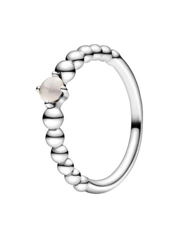 Misty Rose Birthstone Ring Silver - PANDORA - BALAAN.