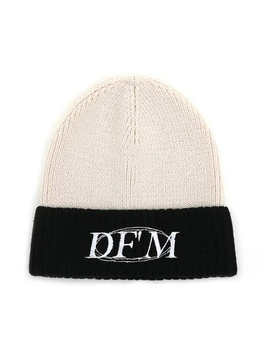 23 Two-Tone Beanie Black Beige - DONTFORGETME - BALAAN 1