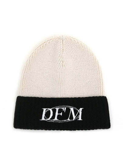 23 Two-Tone Beanie Black Beige - DONTFORGETME - BALAAN 2