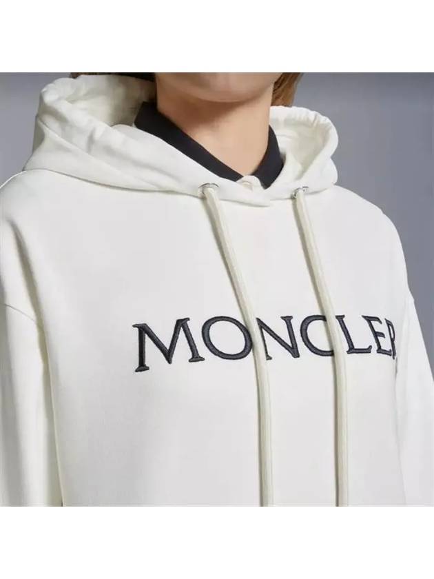 Embroidered Logo Hoodie White - MONCLER - BALAAN 6